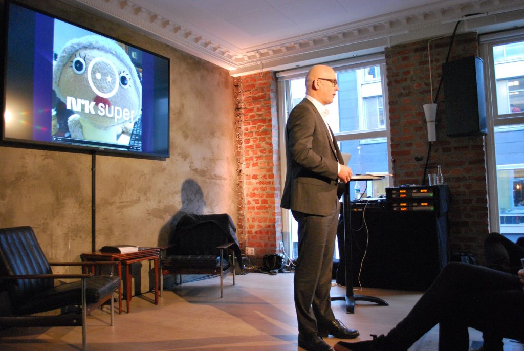 Bilde av Thor Gjermund Eriksen på bransjerapporten 2018