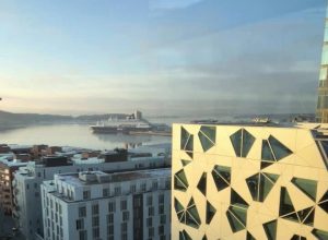 Utsikten fra kontorene til Synergy sky