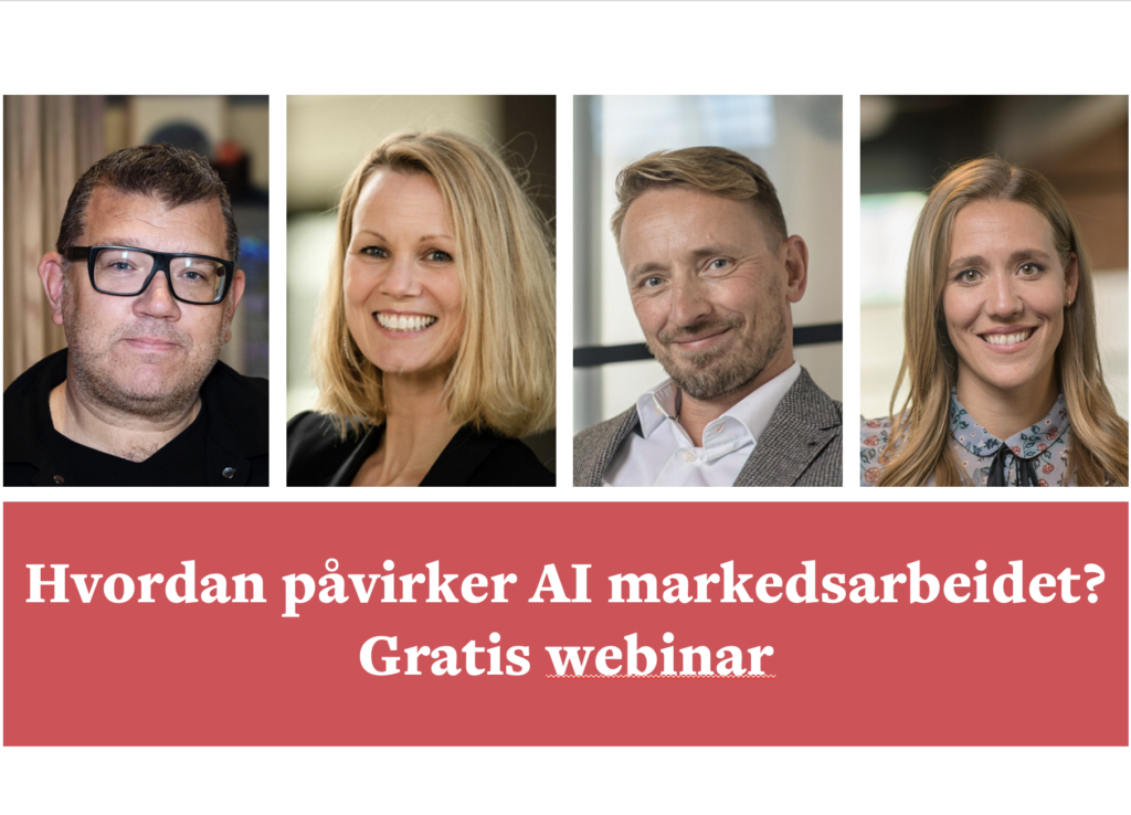 Fredrik fra ANFO, Aina fra DNB, Ole fra Teft og Anna fra teft sskal snakke om AI i markedsføring