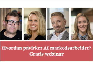 Fredrik fra ANFO, Aina fra DNB, Ole fra Teft og Anna fra teft sskal snakke om AI i markedsføring