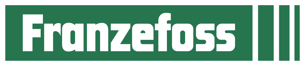 Grønn og hvit Franzefoss logo