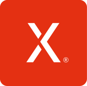 Xplora logo - et hvitt kryss i en rød firkant